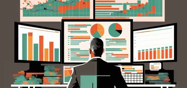 businessman-looking-monitors-with-charts-graphs-generative-ai-illustration